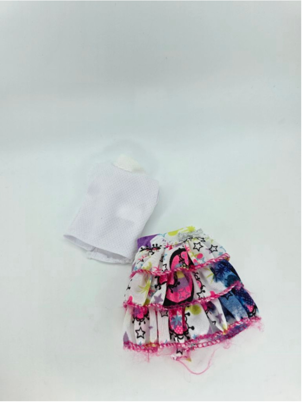 Unbranded dolls White Pink Ruffled Skirt